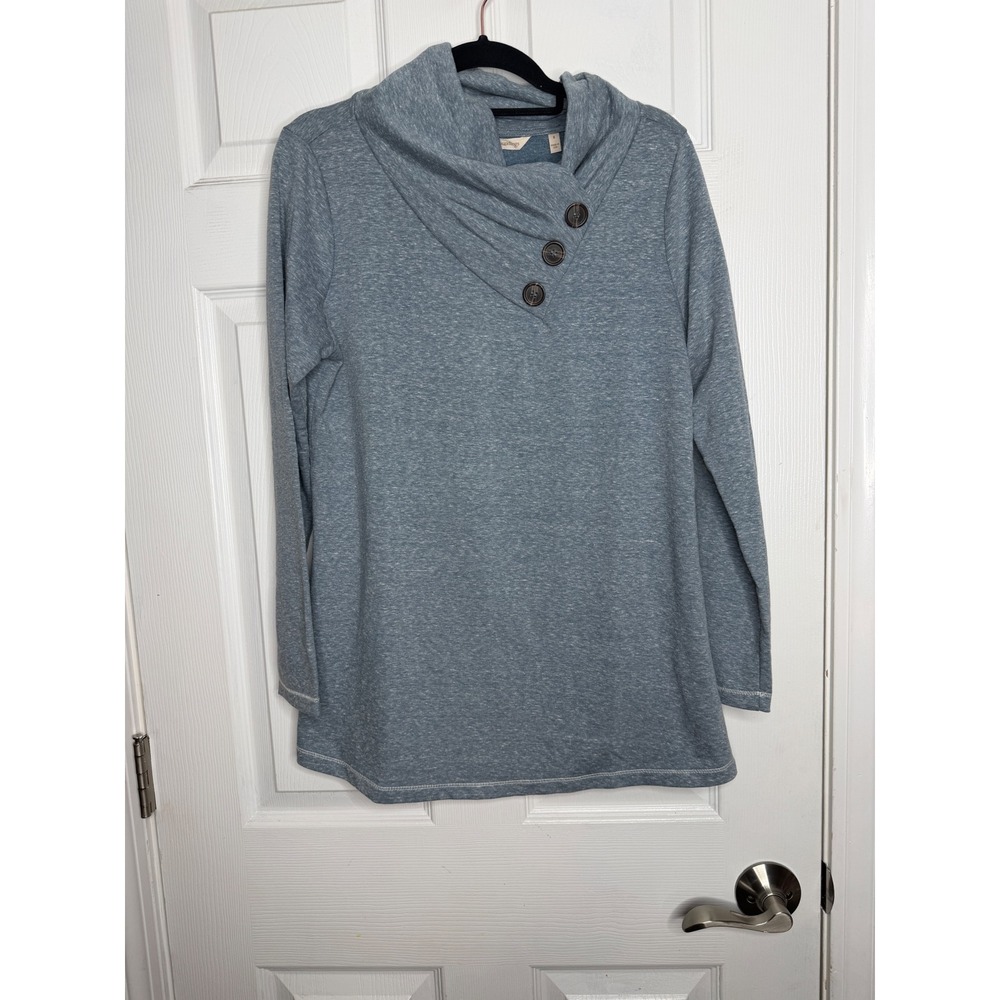SOFT SURROUNDINGS NWOT Brinley Button Cowl Neck Long Sleeve Top Size Small